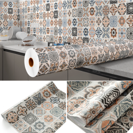 Giấy Dán Tường Gạch Bông Khổ 1m2